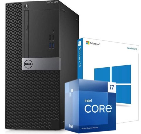 Komputer Dell Optiplex 5050 MT I7-7700 DDR4 16GB NVMe 256GB Win10P - Klasa A- - Gwarancja 24M