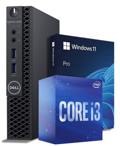 Mini Komputer Dell Optiplex 3060 i3-8100T 16GB DDR4 256GB NVMe Win11P - Klasa A - Gwarancja 24M