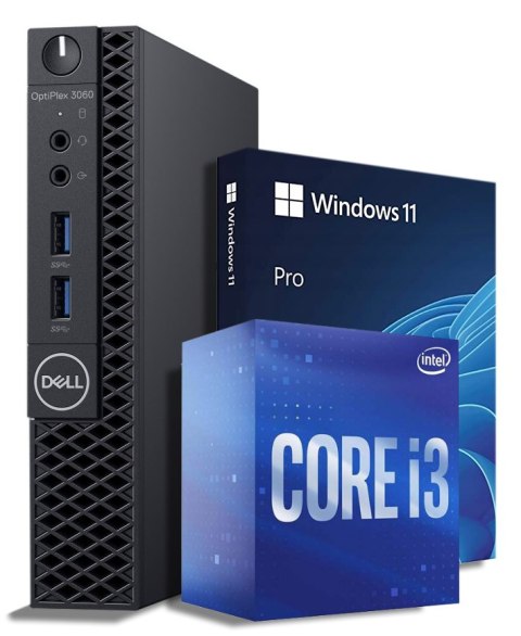 Komputer Dell 3060 Mini i3-8100T 16GB DDR4 256GB NVMe Win11P - Klasa A- - Gwarancja 24M