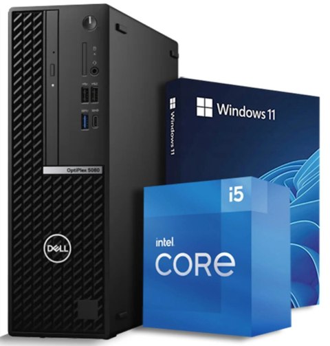 Komputer Dell 5080 SFF i5-10500 16GB/256GB NVMe Win11P, DVD - Klasa A- - Gwarancja 24M