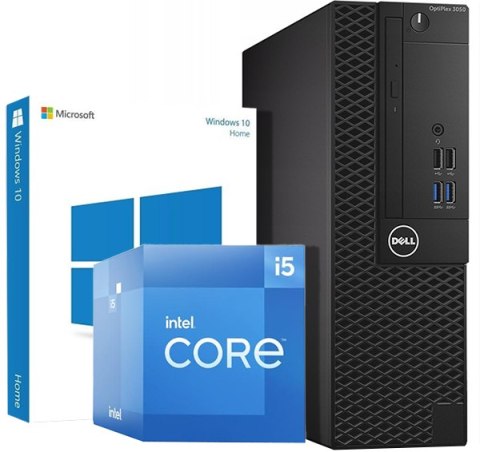 Komputer Dell OptiPlex 3050 SFF i5-7500 16GB DDR4 256GB NVMe DVD Win10 - Klasa A - Gwarancja 24M