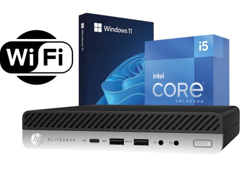 Komputer HP 800 G5 Mini i5 9500 16GB DDR4 256GB NVMe Win11P - WiFi - Klasa A- - Gwarancja 24M