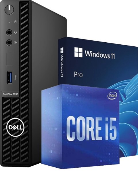 Komputer Mini Dell 3090 MFF i5 10500T 16/256GB NVMe Win11P - Klasa A- - Gwarancja 24M