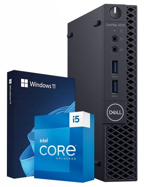Mini Komputer Dell 3070 i5-9500T 16GB DDR4 256GB NVMe Win11PRO - + WiFi - Klasa A- - Gwarancja 24M
