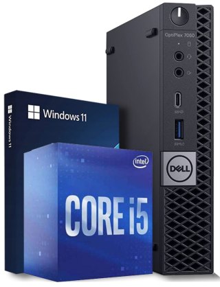 Mini komputer Dell 7060 Tiny i5 8500 16GB 256GB NVME SSD Win11P - Klasa A- - Gwarancja 24M