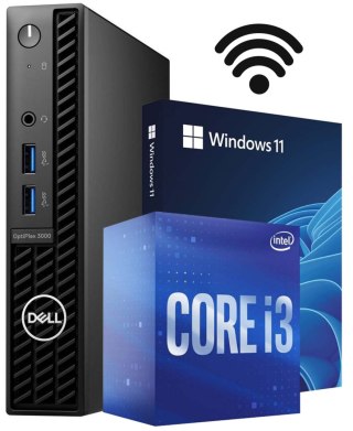 Komputer Dell OptiPlex 3000 i3-12300T 16GB DDR4 256GB NVMe W11P - WiFi - Klasa A- - Gwarancja 24M