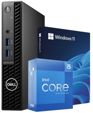 Komputer Dell OptiPlex 3000 i5-12500T 16GB DDR4 512GB NVMe Win11P - Klasa A- - Gwarancja 24M