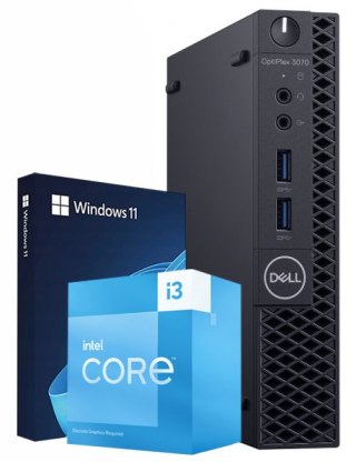 Mini Komputer Dell 3070 MFF i3-9100T 16/256GB NVMe Win11H - Klasa A- - Gwarancja 24M