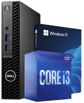 Mini komputer Dell OptiPlex 3000 i3-12100T 16/256GB NVMe Win11P - WiFi - Klasa A- - Gwarancja 24M