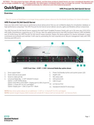 Serwer HPE ProLiant DL360 Gen10 2x6130 64GB RAM 8x SFF 2x NVMe P408i-a - Klasa B (Ślady użytkowania / W 100% sprawny) - Gwarancj